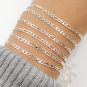 Buy Sterling Silver Flat Figaro Chain